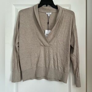 REISS Emilie Soft Knit Deep V Collared Sweater | Size L | New With Tags